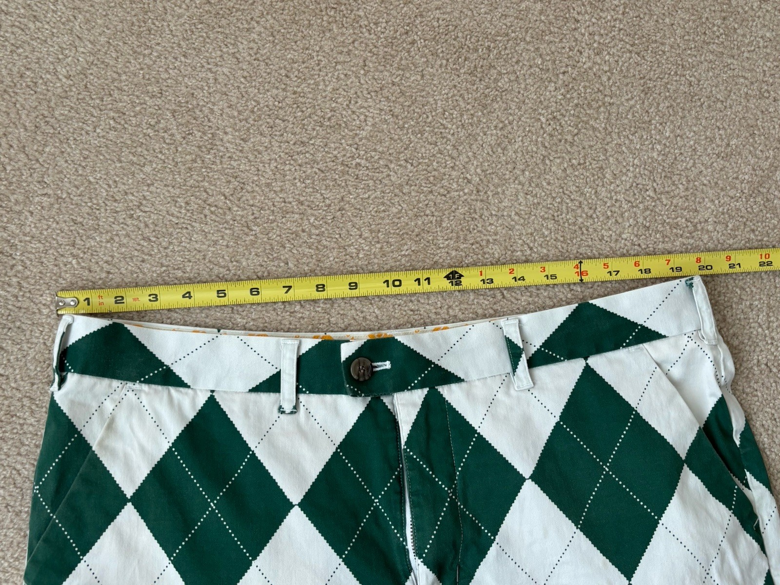 Loudmouth Argyle Men’s Golf Shorts Green SZ 40