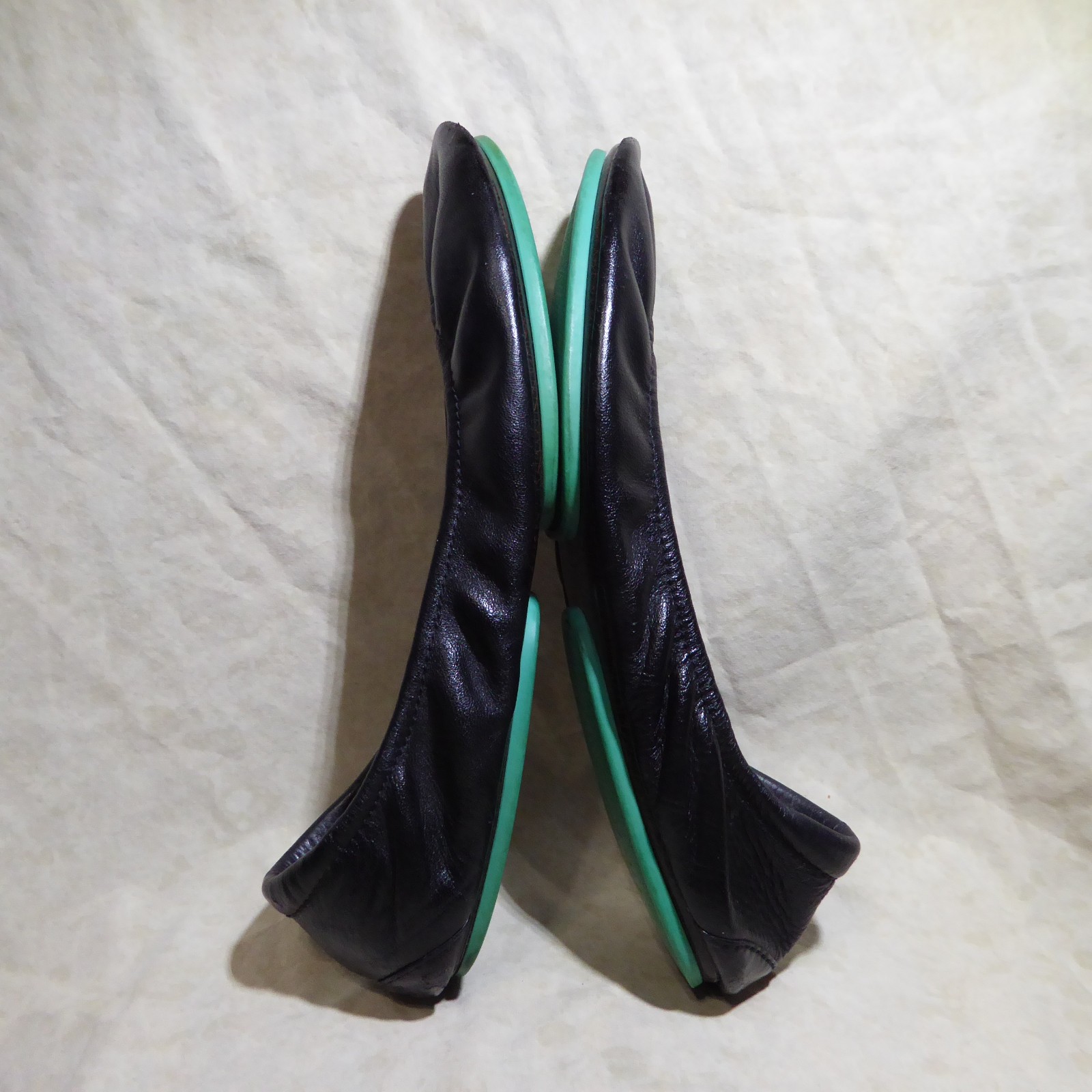 🩰 Tieks by Gavrieli Foldable Ballet Flats sz 9 Black Full-Grain Nappa Leather