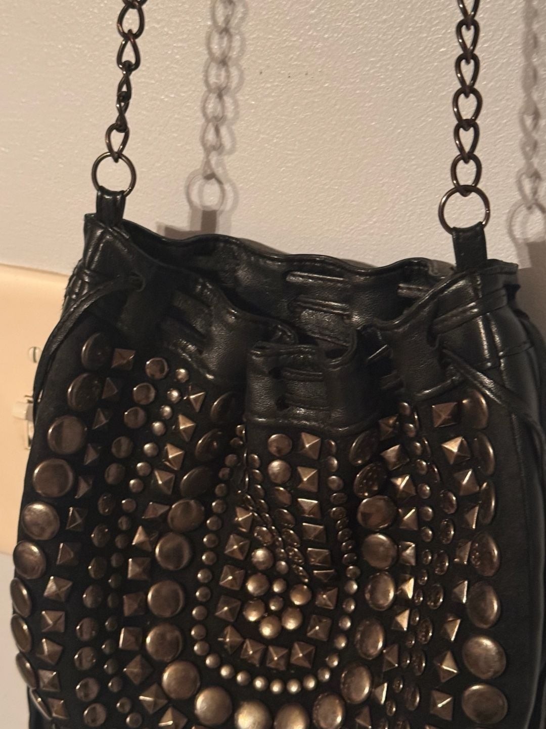 Boho Western Studded Fringe Bucket Bag | Festival Moto Y2K