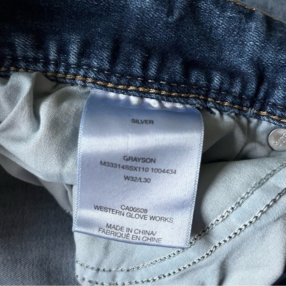 Silver Jean’s Co. Men’s Distressed Grayson Jeans Size 32×30