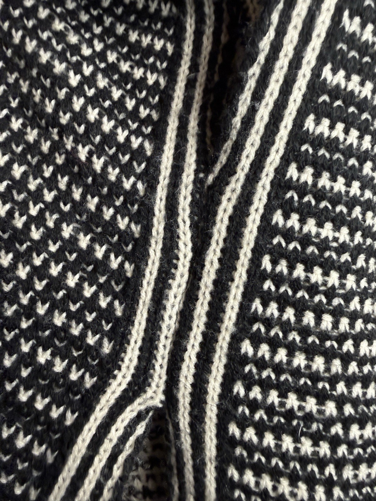 ANTHROPOLOGIE Do Everything In Love Poncho ONE SIZE Black/Cream Acrylic Knit