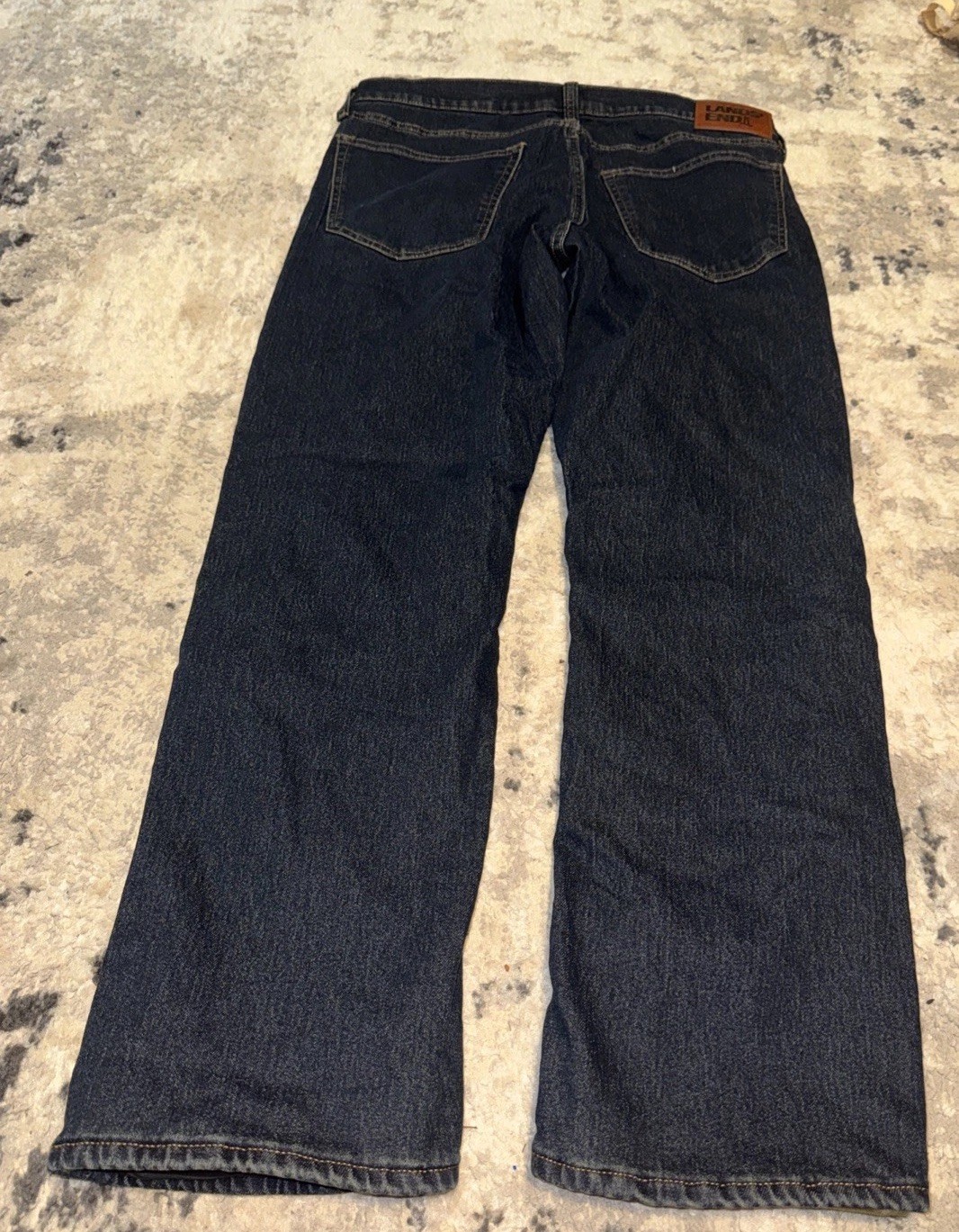Lands’ End Mens Flannel Lined Stretch Denim Jeans 32 X 30 New