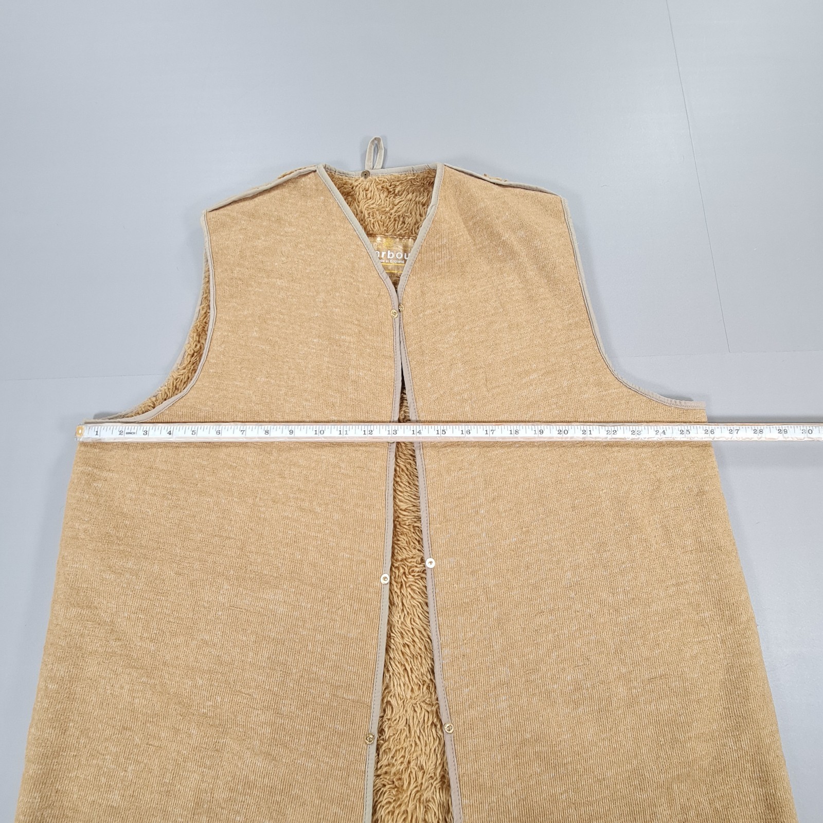 Vintage Barbour Warm Pile C 42 /107cm Faux Fur Acrylic Lining Gilet Vest 70s 80s