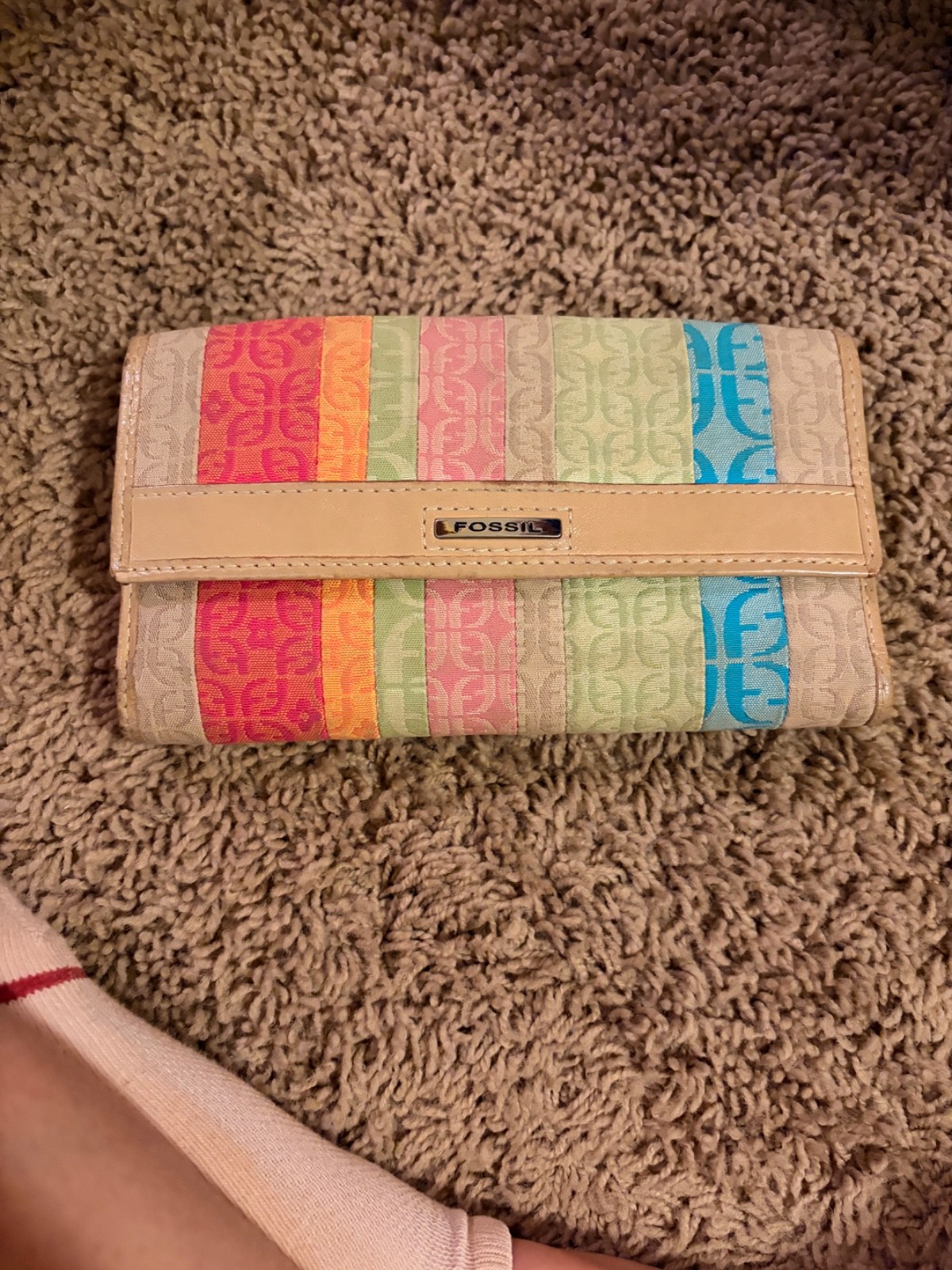 fossil multicolor wallet checkbook used