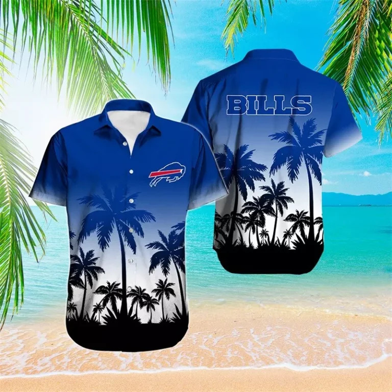 Hawaiian Shirt Sunset Palm Silhouette Design
