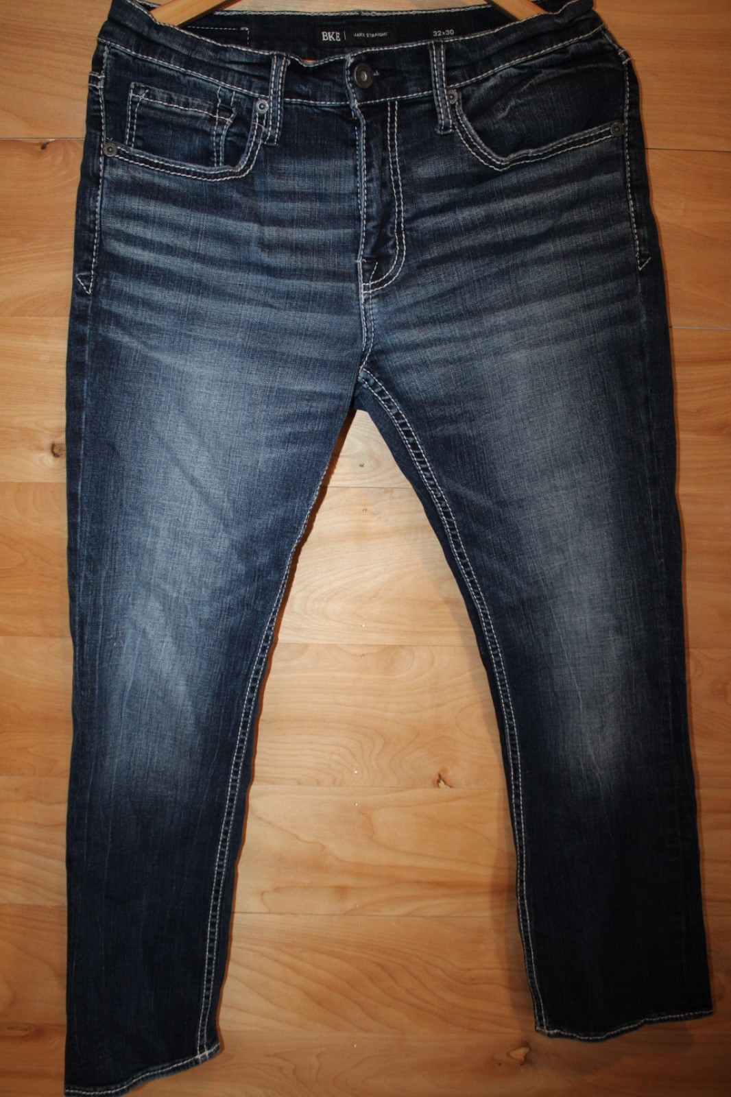 BKE Jake Straight Jeans Mens 32×30 Dark Wash Stretch Denim Blue