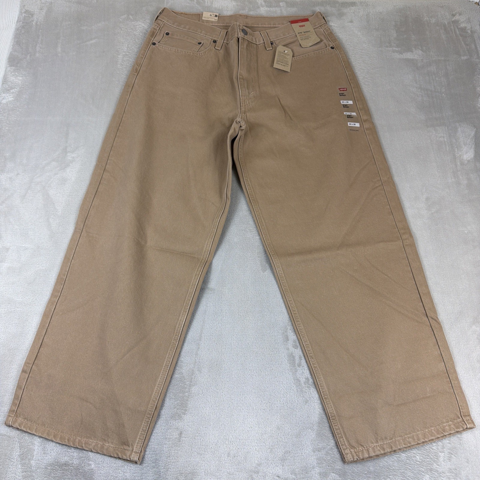 Levi’s 578 Baggy Denim Jeans Men’s Size 34×30 Tan/Khaki Cotton