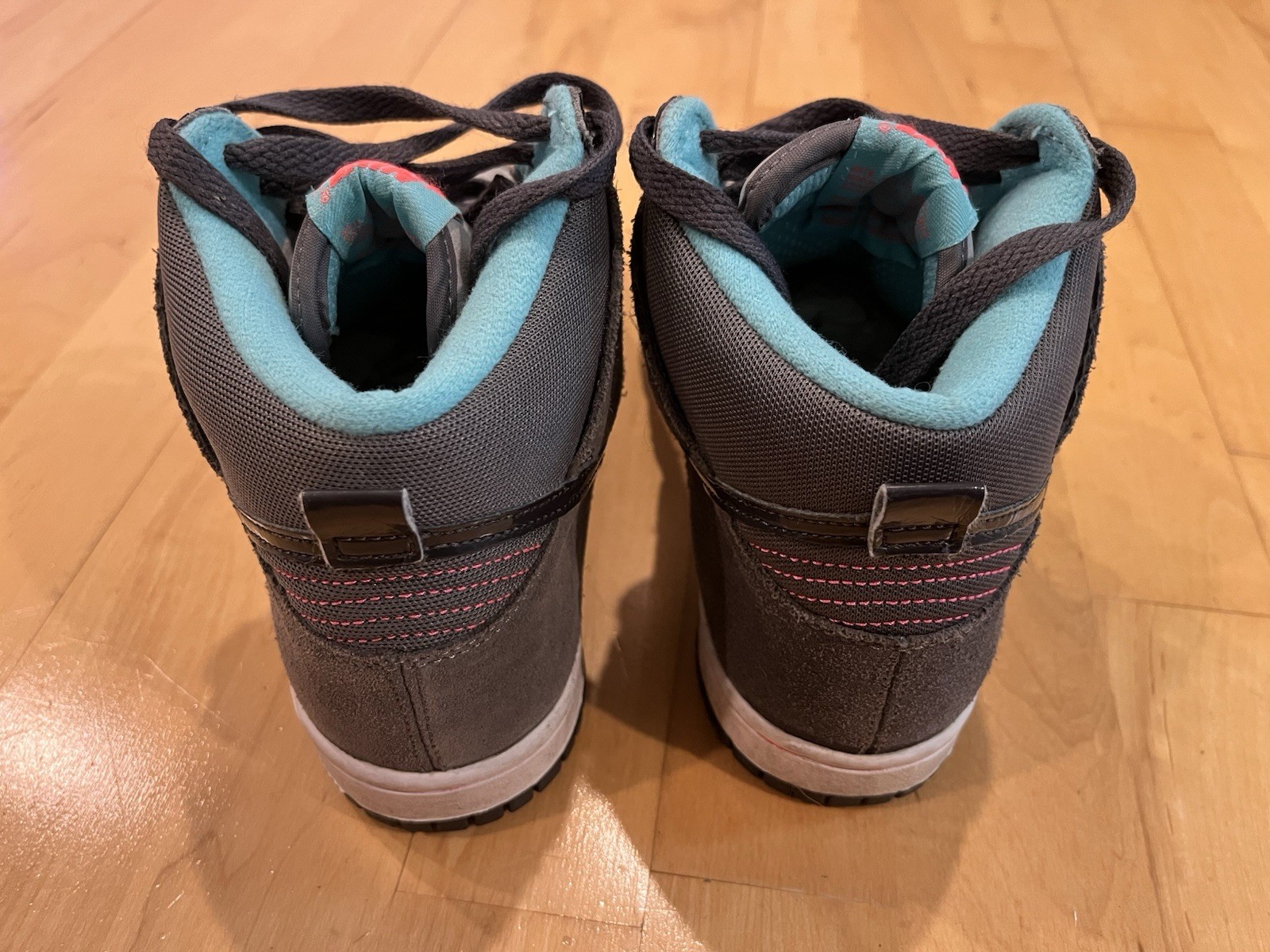 Nike Dunk High Top Sneakers Youth 5Y Gray/Black/Teal 308319-025