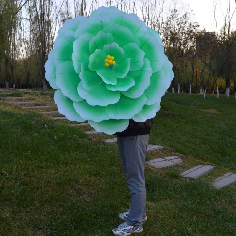 3D Flower Design Silk Peony Floral Parasol Bamboo Umbrellas Cosplay Party Show