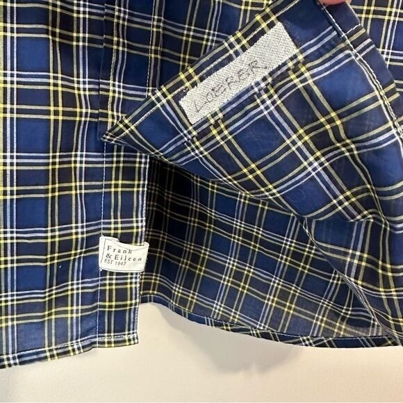 Frank & Eileen XLarge Paul Blue Yellow White Plaid Button Up Long Sleeve Shirt