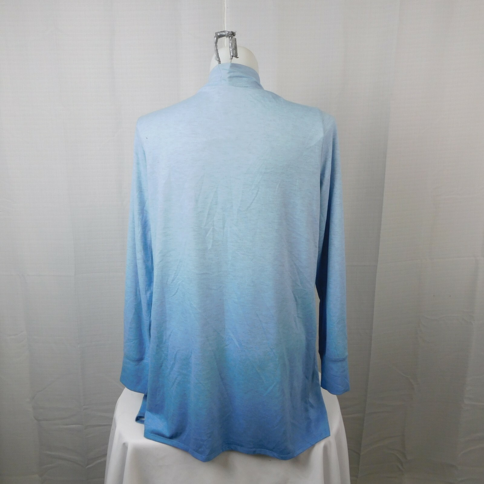 Ideology Open Front Dip Dye Ombre Knit Cardigan Jacket Blue XL
