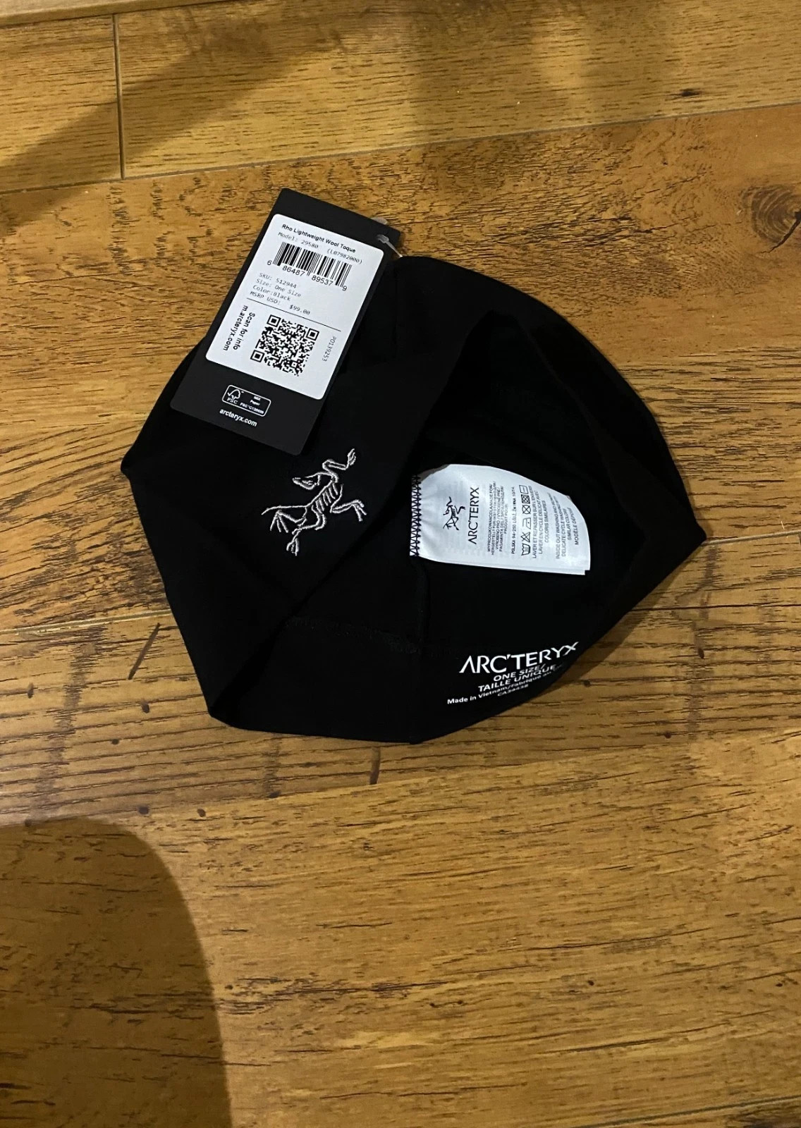 Arc’teryx Rho Toque Beanie Skull Cap Running hat Wool – One Size | Fast Shipping