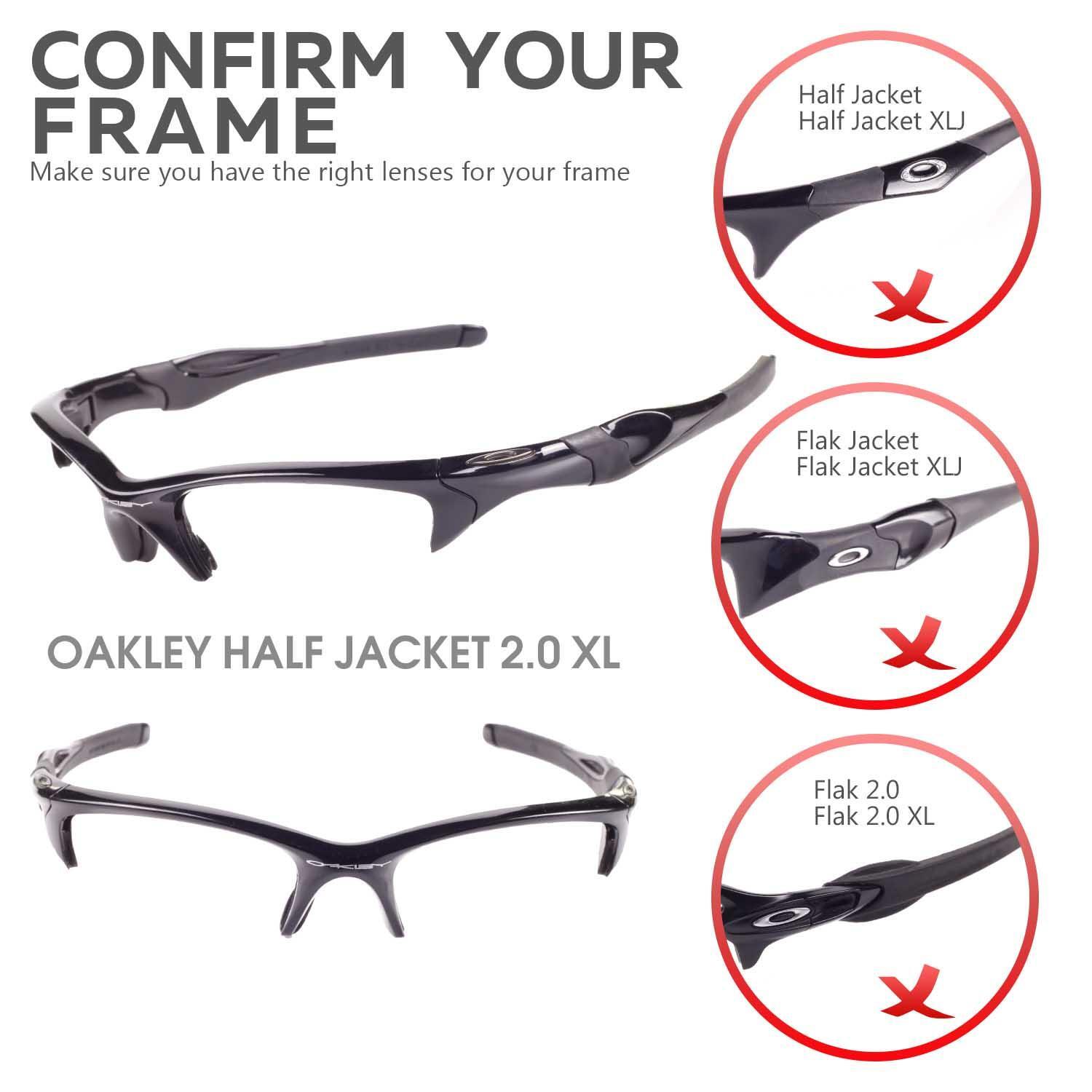 Walleva Replacement Lenses for Oakley Half Jacket 2.0 XL -Multiple Options