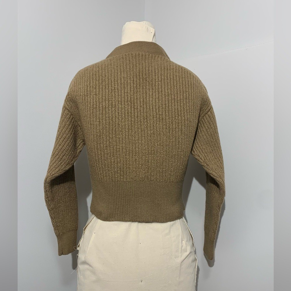 Babaton Retro Cropped 100% Merino Wool Cardigan – Size Small