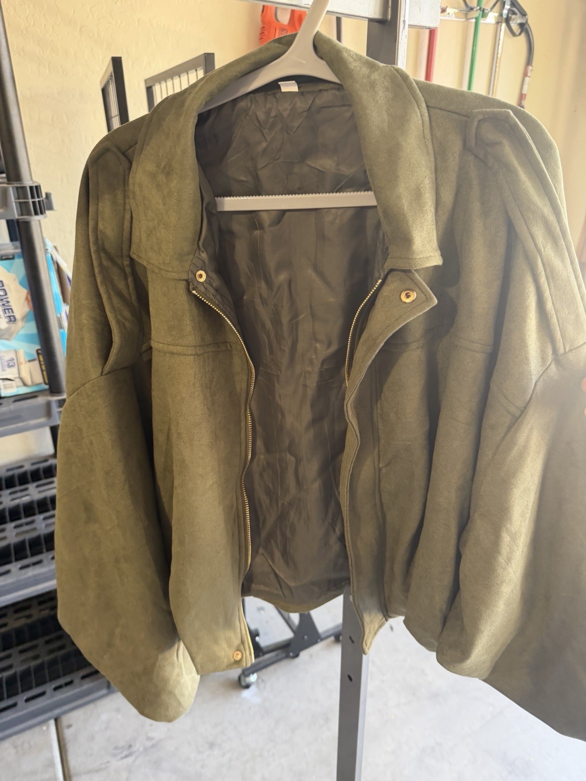 Green Suede Like Women’s Jacket Size Medium
