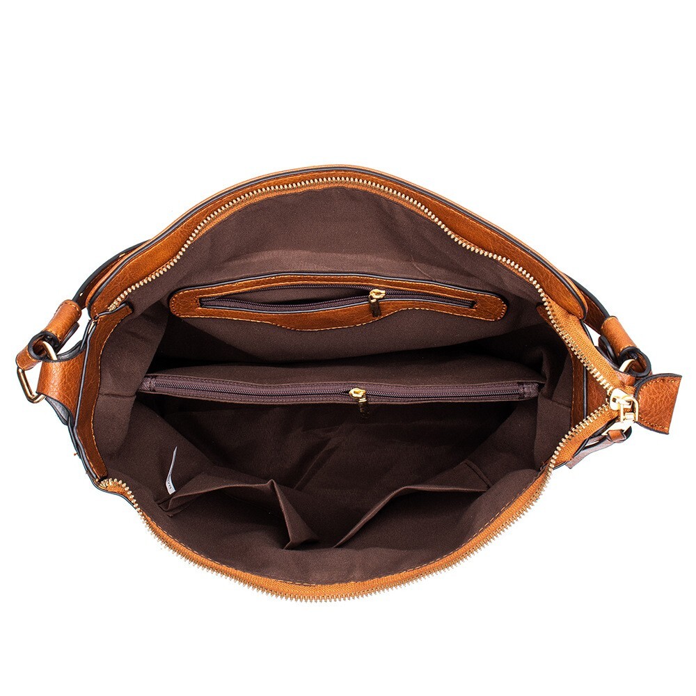 Hobo Bags Women Large Shoulder Bag, Soft Vegan Leather Shoulder Handbag Brown