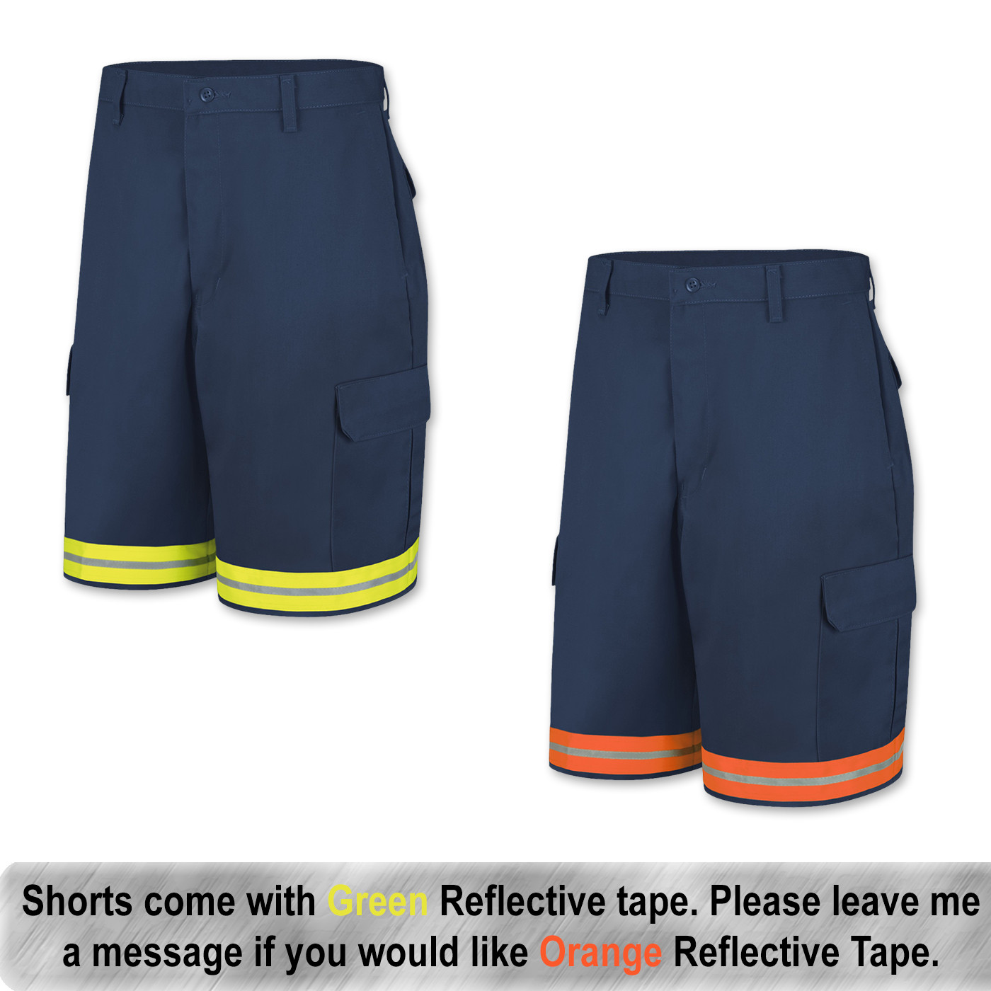 Brand New Red Kap Reflective Cargo Work Shorts Men’s Hi Vis Industrial Uniform