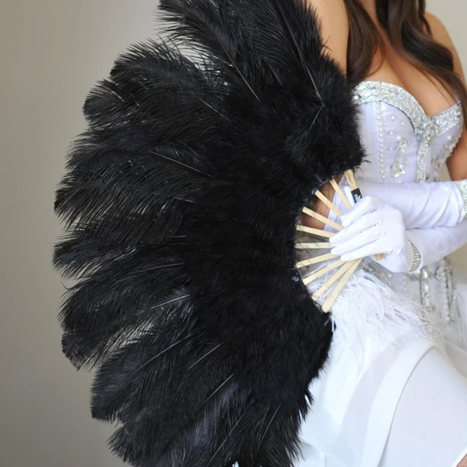 Rgontar 10-12 inches Black Ostrich Feather,Large Natural Ostrich,Plumas para …
