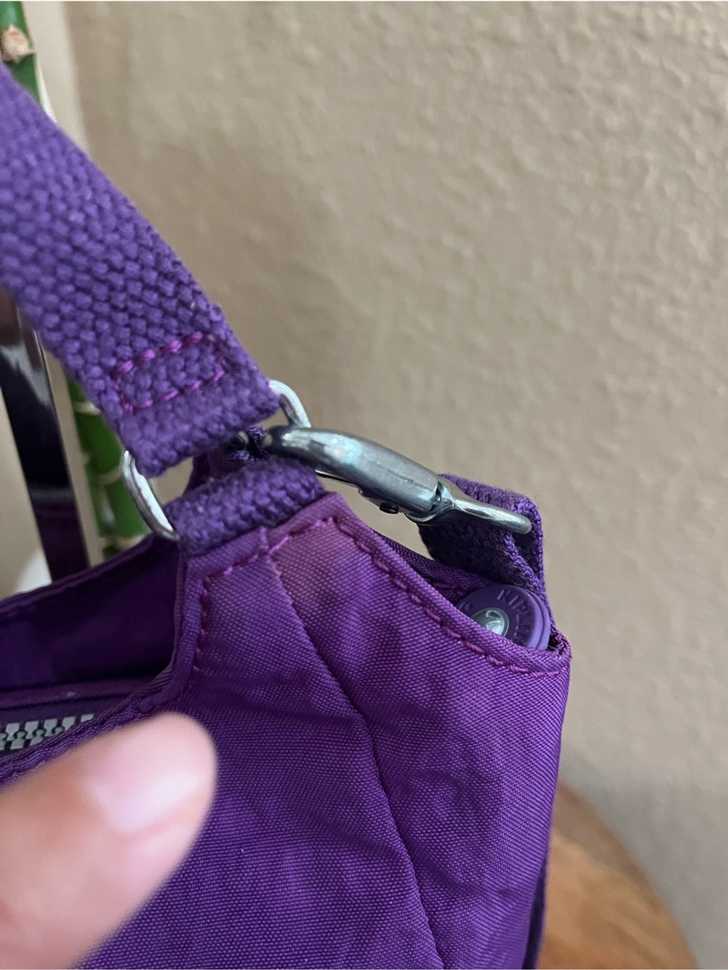 KIPLING PURPLE CRINKLE NYLON MINI CROSSBODY BAG