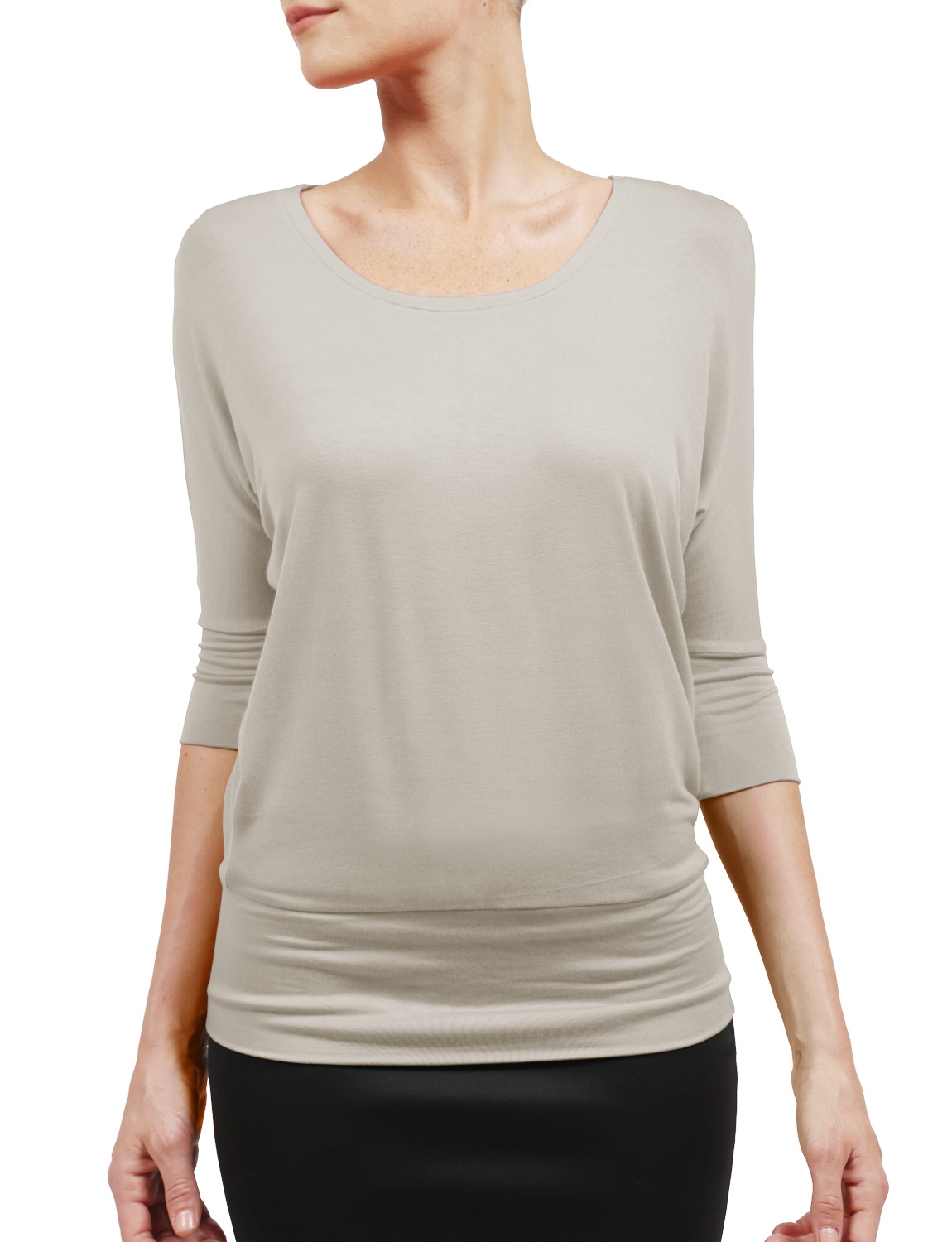NE PEOPLE Womens Super Soft 3/4 Sleeve Batwing Dolman Top With Stretch NEWT228