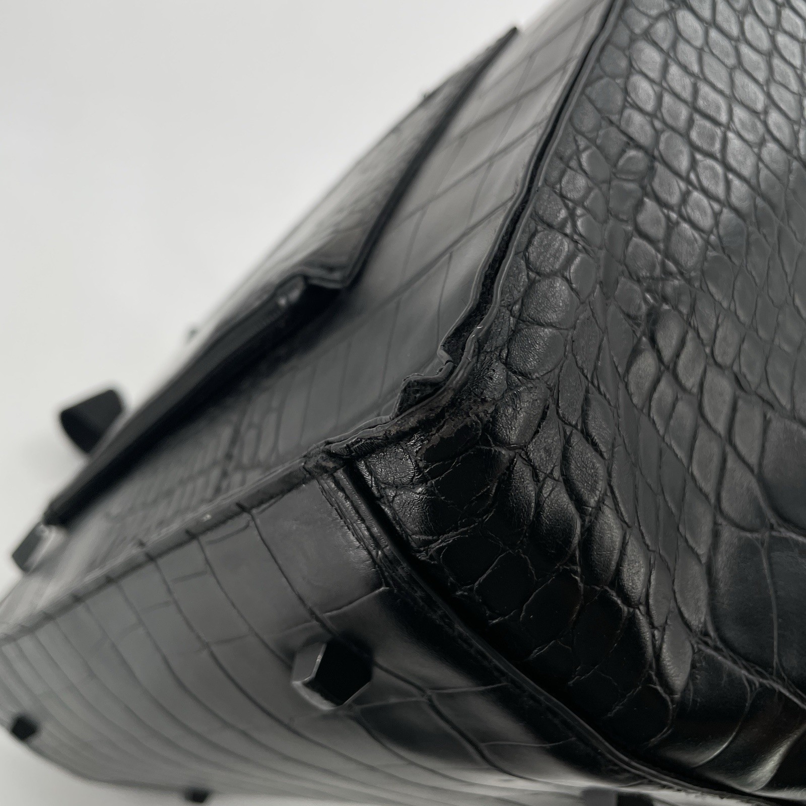 BEIS The Work Tote Bag in Black Croc Leather – Crossbody Shoulder Strap