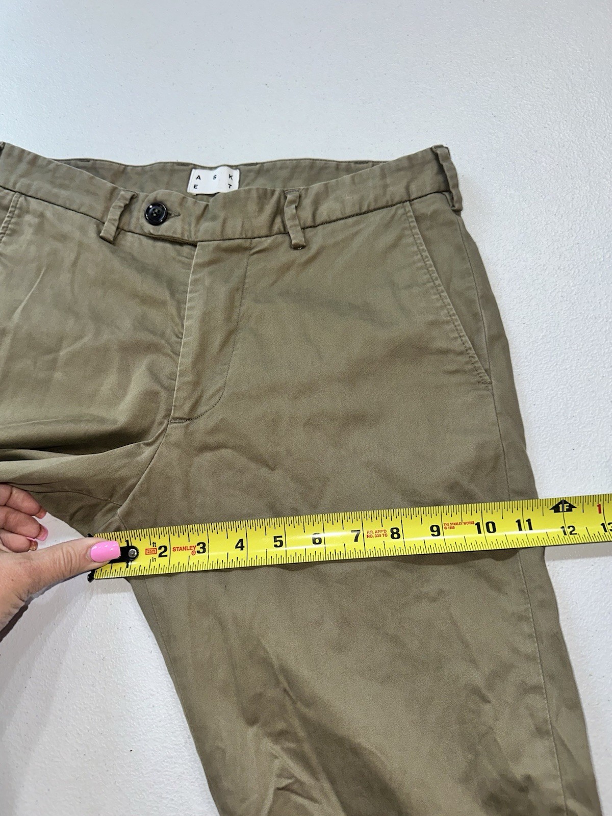 Asket The Chino Pants Men’s 28X30 Act 28X29 Slim Fit Tan Cotton Stretch Portugal