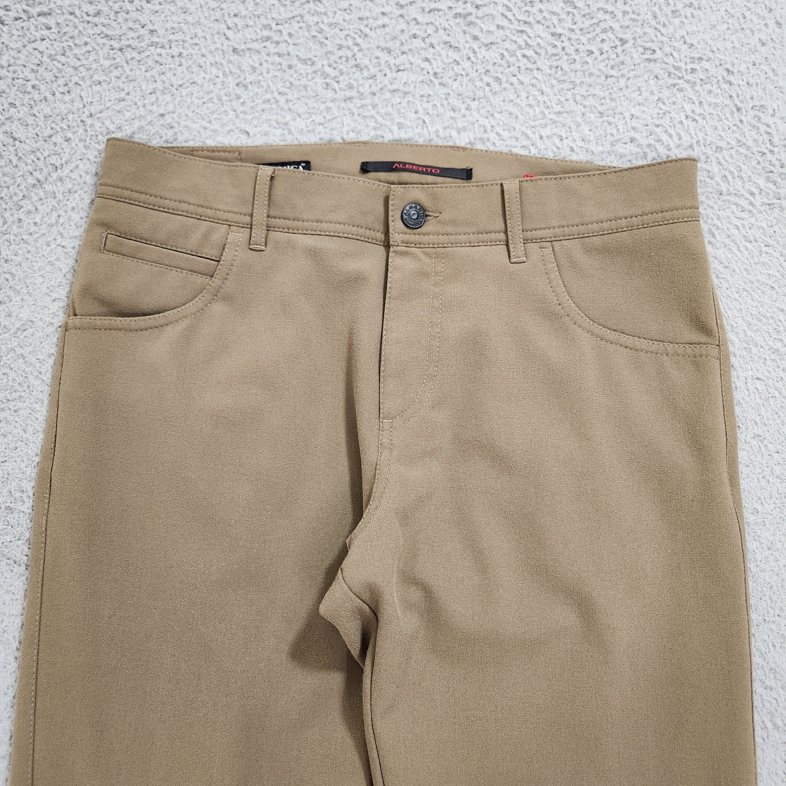 Alberto Pants Mens 30×32 (Fits 31×30) Brown Stone Chino Modern Fit Ceramica