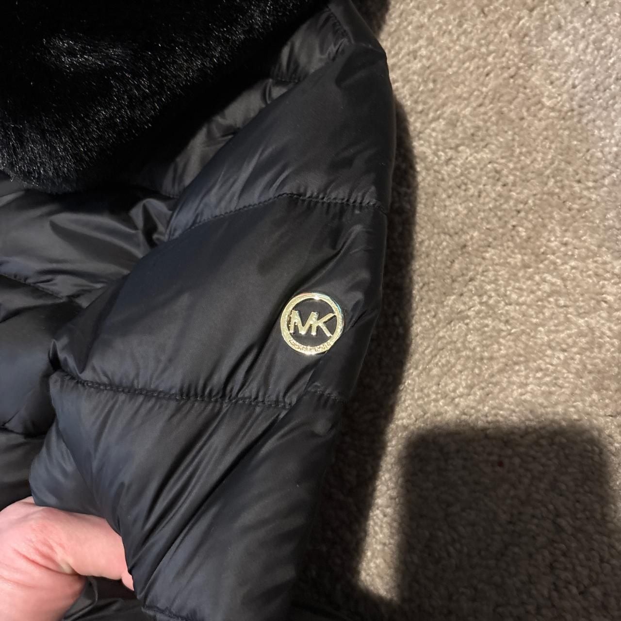 Michael Michael Kors Quilted Puffer Jacket with Faux Fur Collar