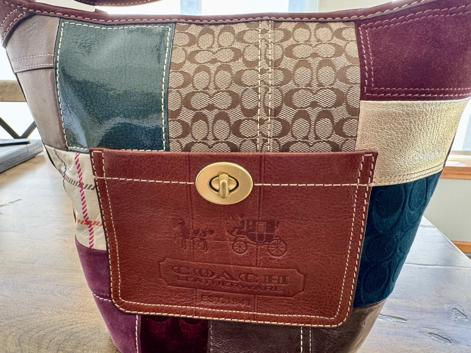 Coach Bleecker Holiday Patchwork Hobo/Shoulder Bag