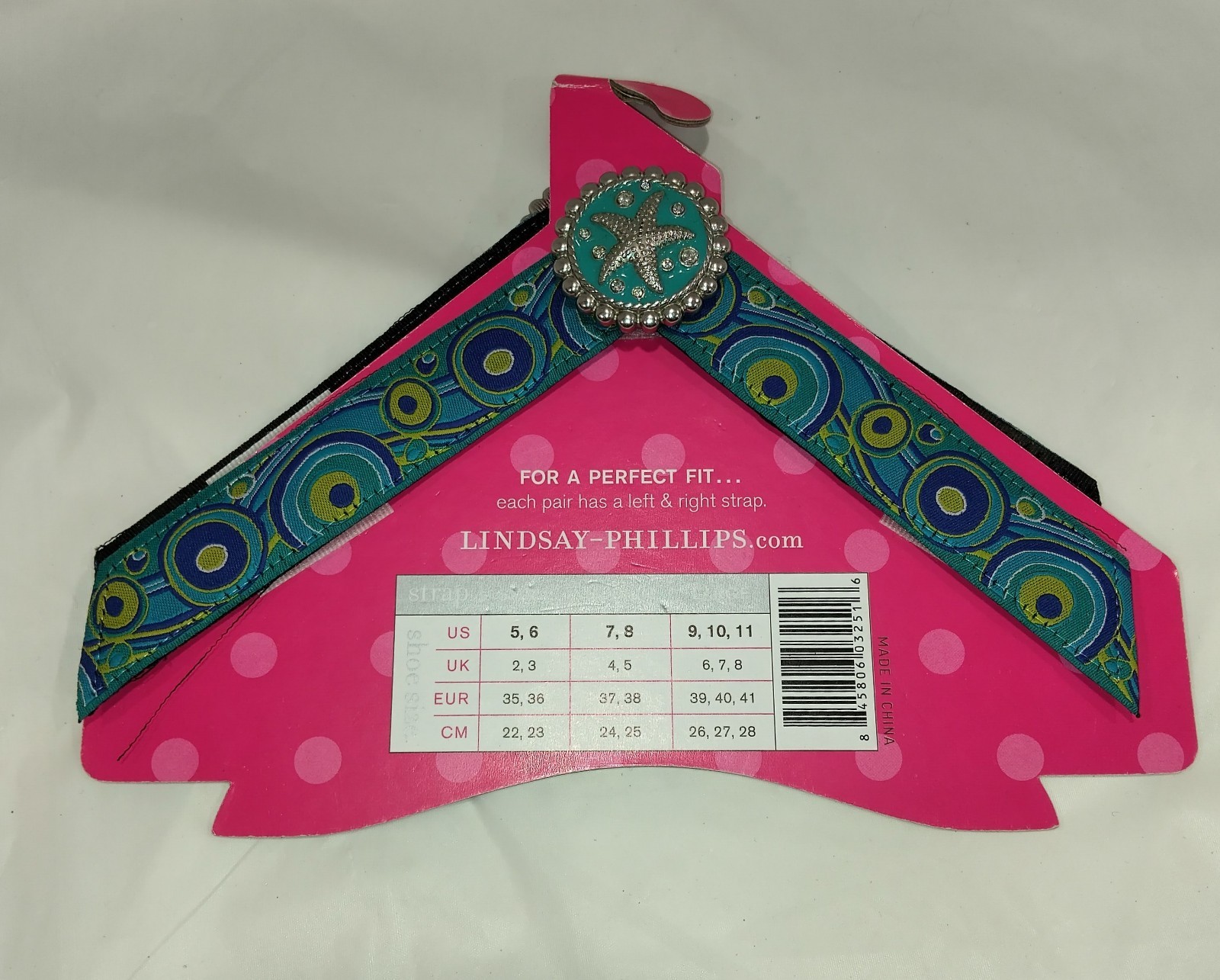 Women’s LINDSAY PHILLIPS Med SWITCHFLOPS INTERCHANGEABLE STRAPS Blues Starfish