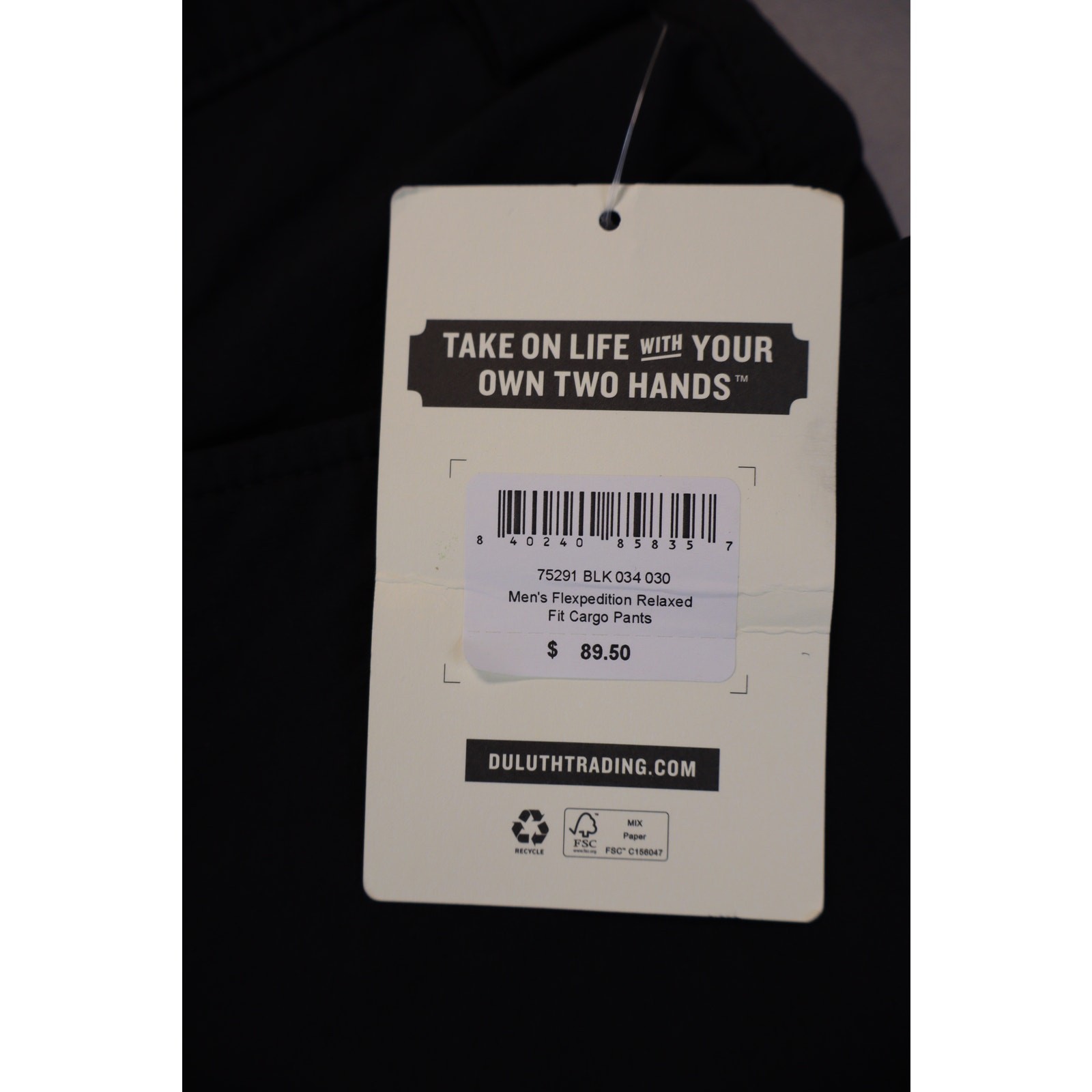 NEW Duluth Trading Co Men’s Black Flexpedition Relaxed Cargo Pants 34×30