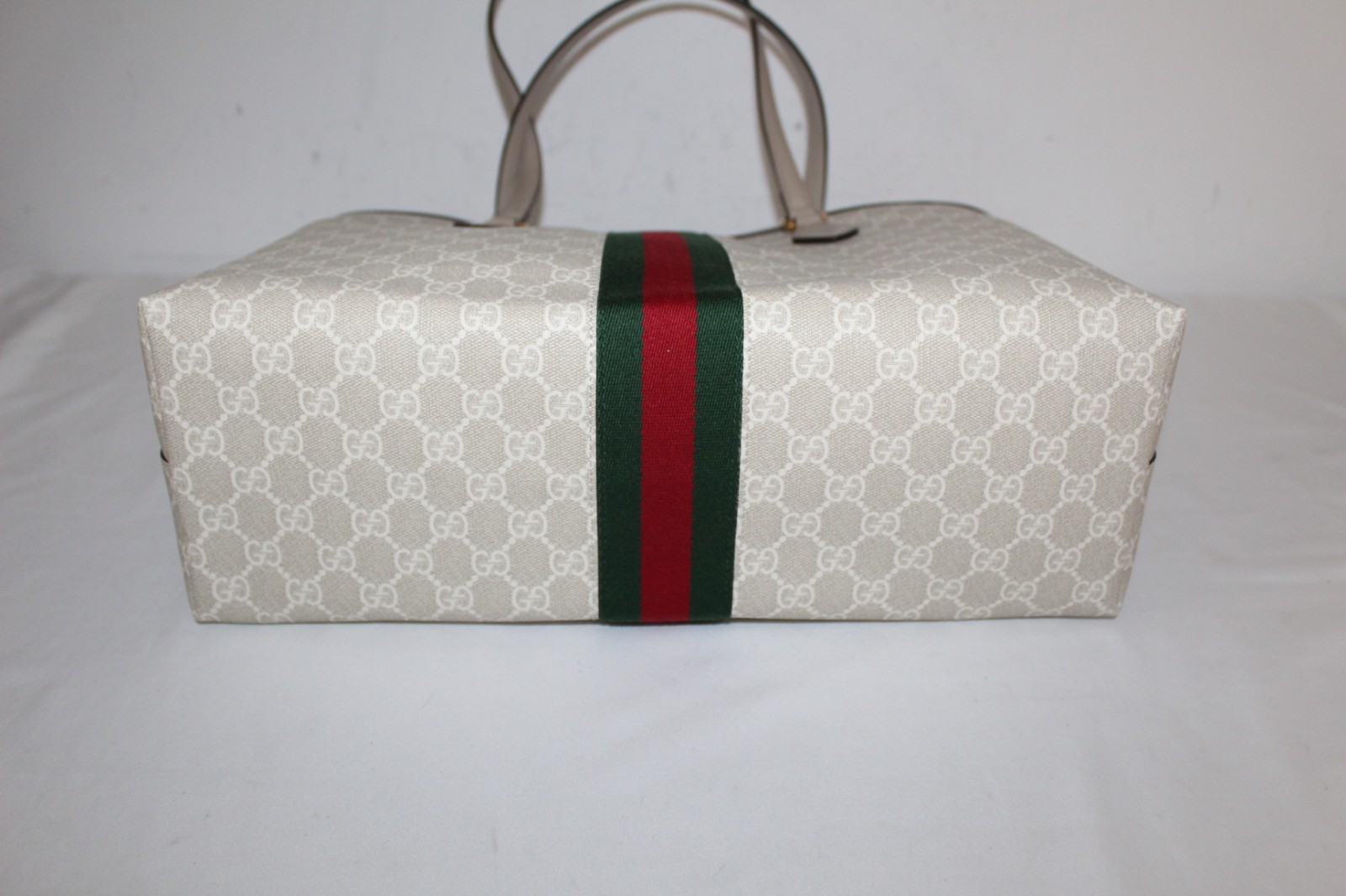 NWT Gucci GG Supreme Monogram Web Ophidia Shopping Tote Shoulder Bag 631685