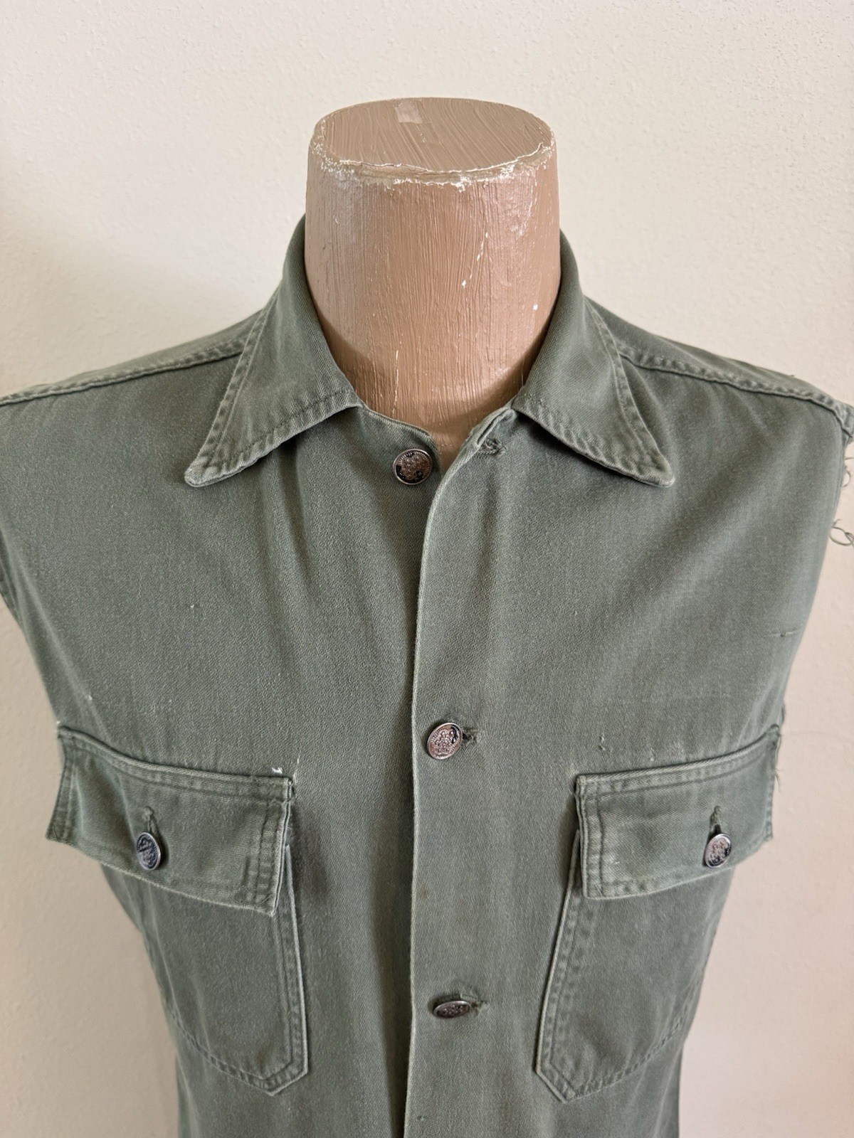 1950s Vtg Korean War US Army 13 Star Utility Shirt Military Punk Rock Skate 50s
