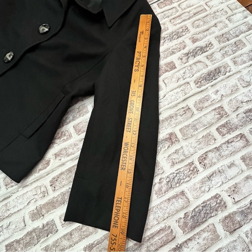 Talbots Blazer Vintage Stretch Fabric Made in Italy Black Wool Blend Women’s 12