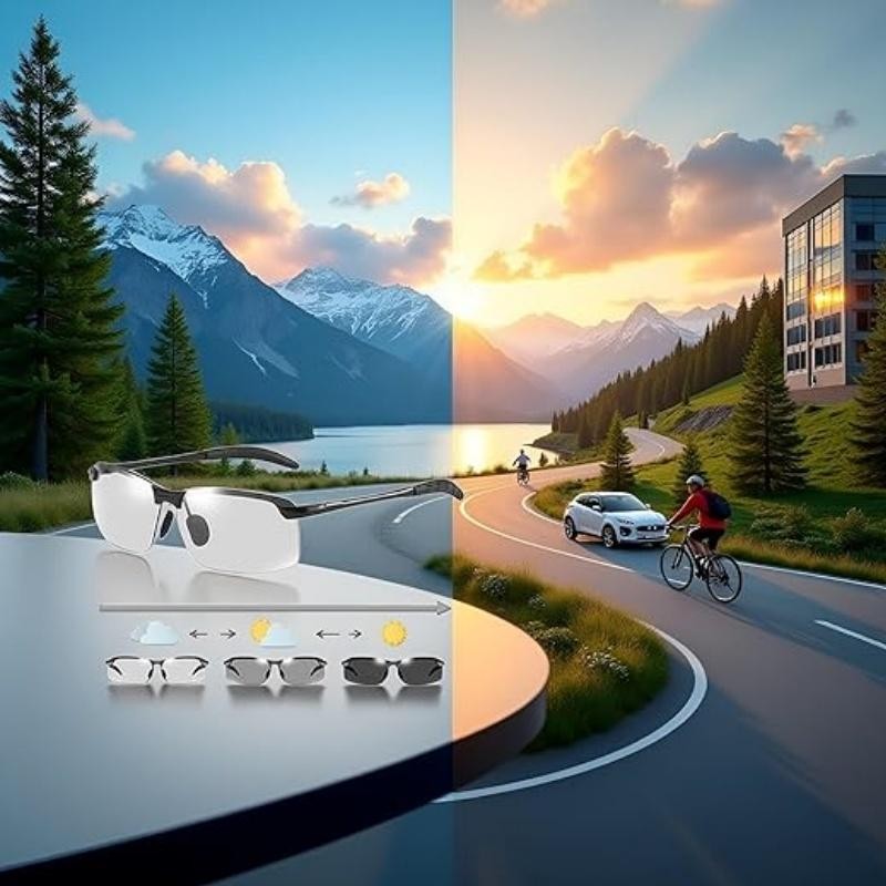 Polarized Photochromic Driving Sunglasses for Men Women Day&Night Safety Glasses