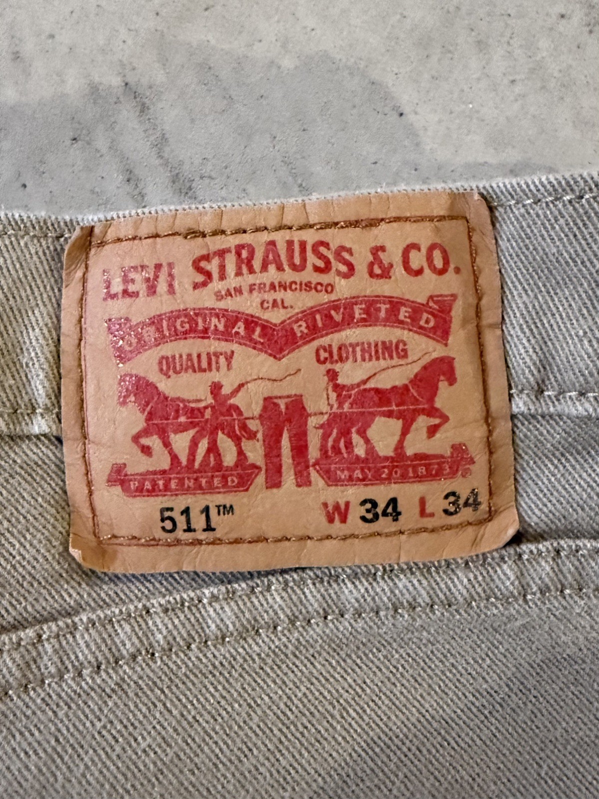 Levi’s 511 Slim Khaki Jeans Men’s 34×34 Tan 100% Cotton Summer Casual Pants