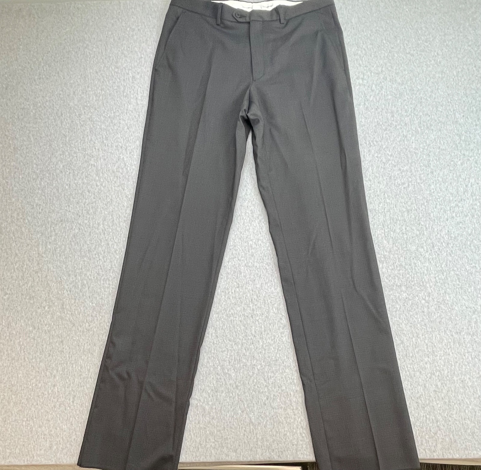 Santorelli Pants Mens 34 x 36 Micro Check Wool Blend Stretch Dress Made In Italy