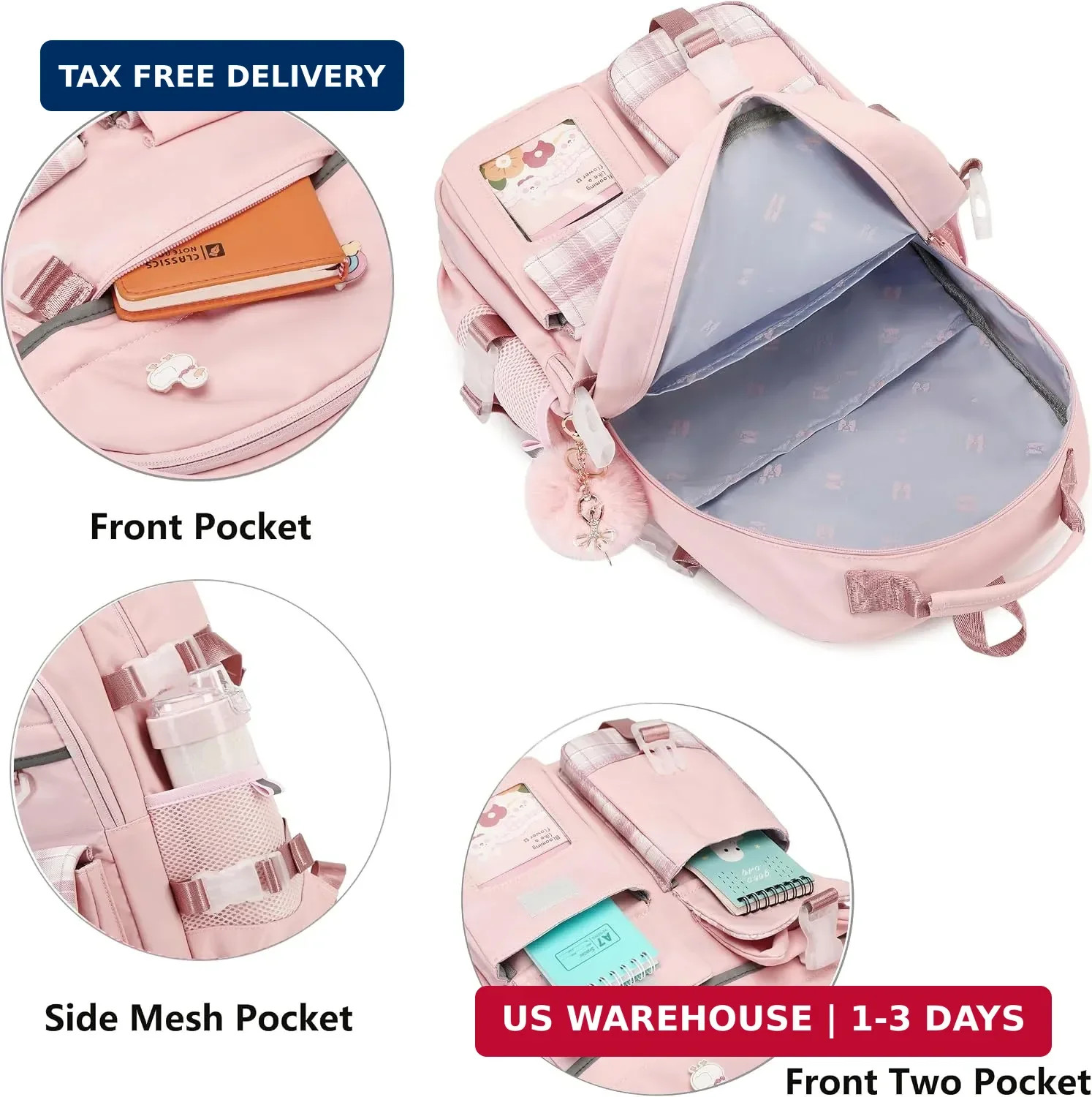 Backpack for Girls, 15.6 Inch Laptop School Bag Kids Kindergarten Elementary Col
