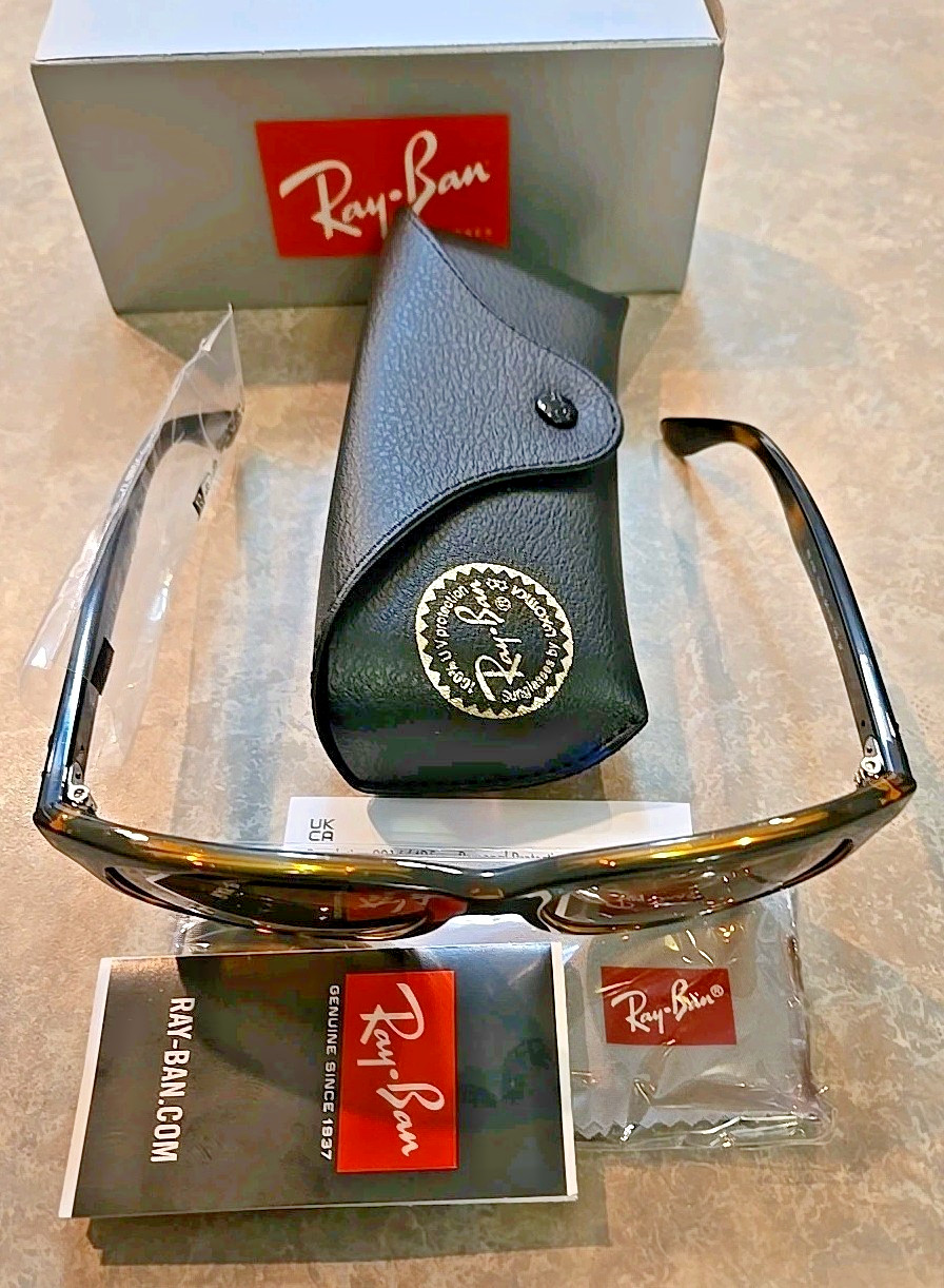 🔥 RAY-BAN WAYFARER RB4184 710/83 LIGHT HAVANA BROWN POLARIZED SUNGLASSES 54MM