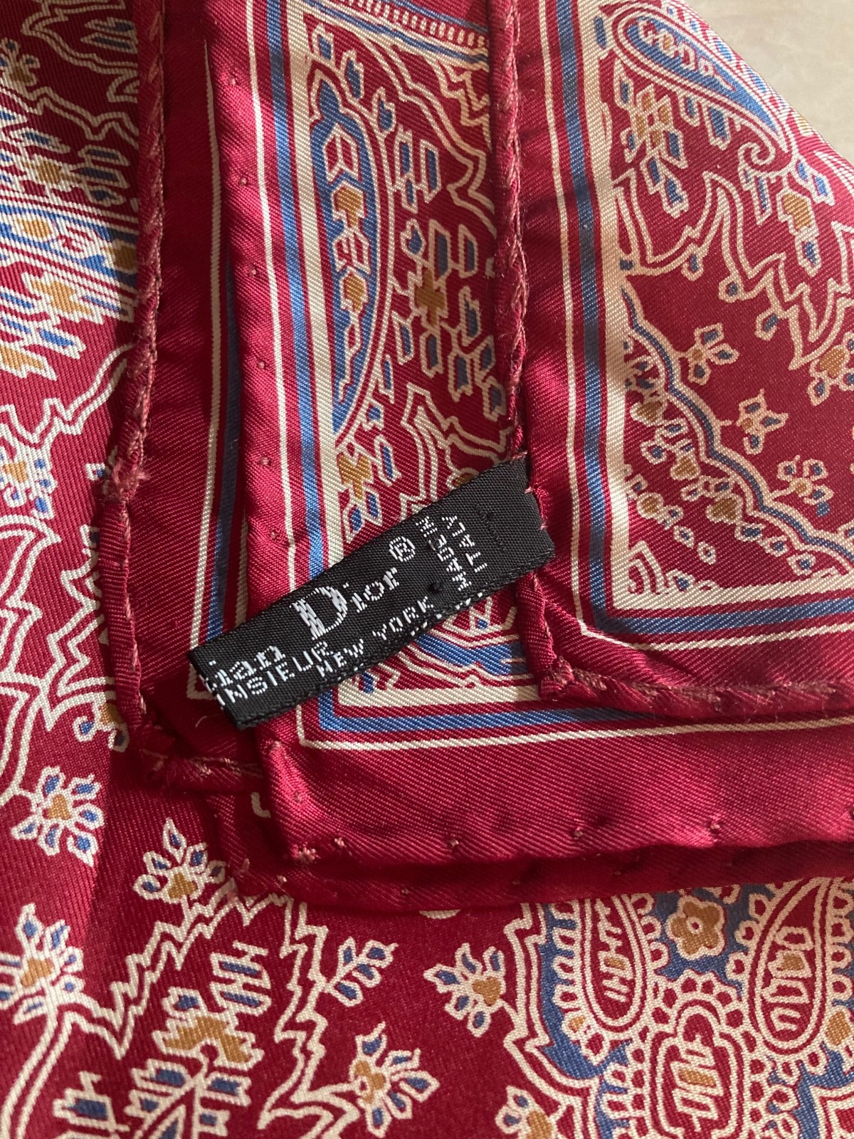 Vintage Large Christian Dior Pocket Square