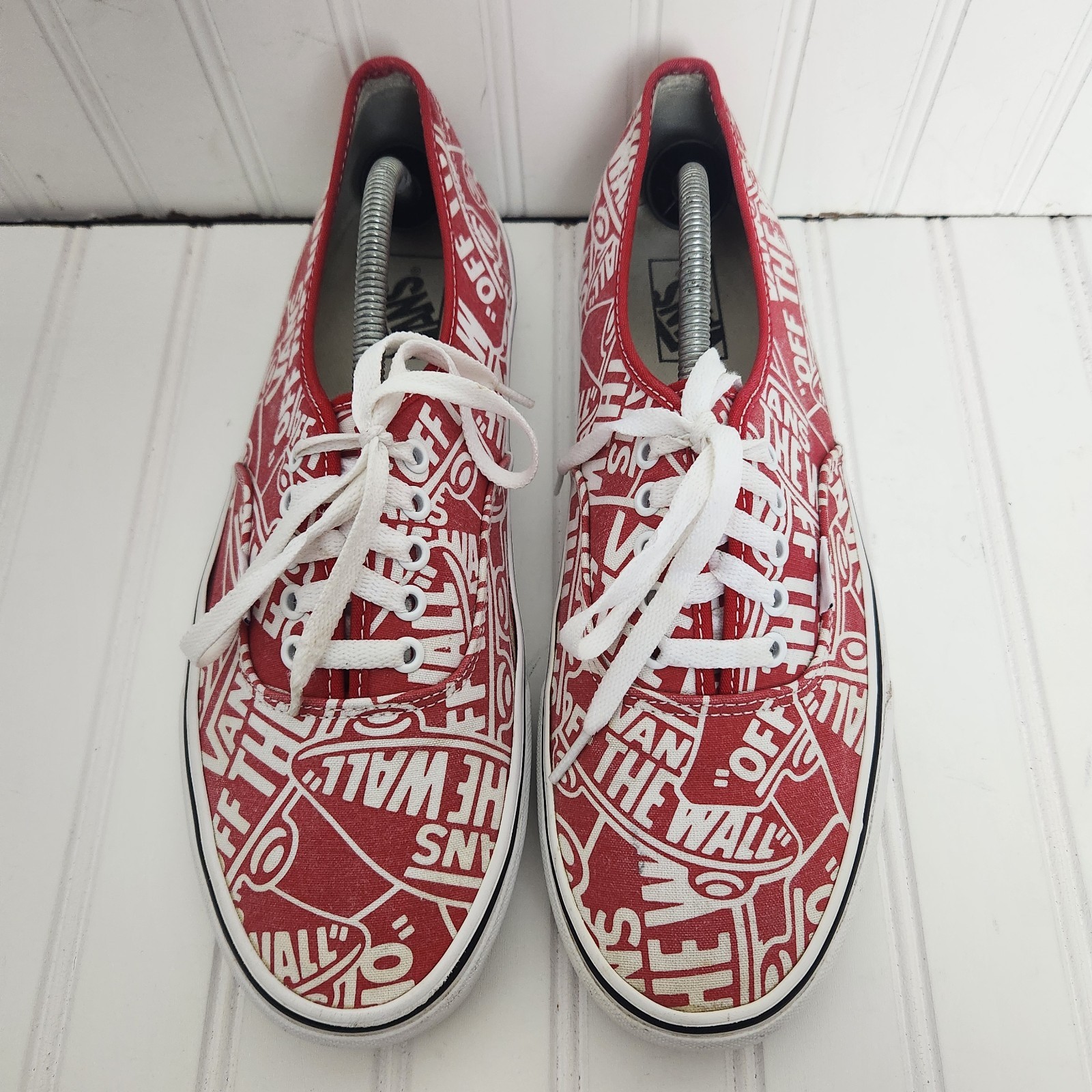 Vans Doheny OTW Mens Size 12 All Over Repeat Print Red/White Lace Up Sneakers