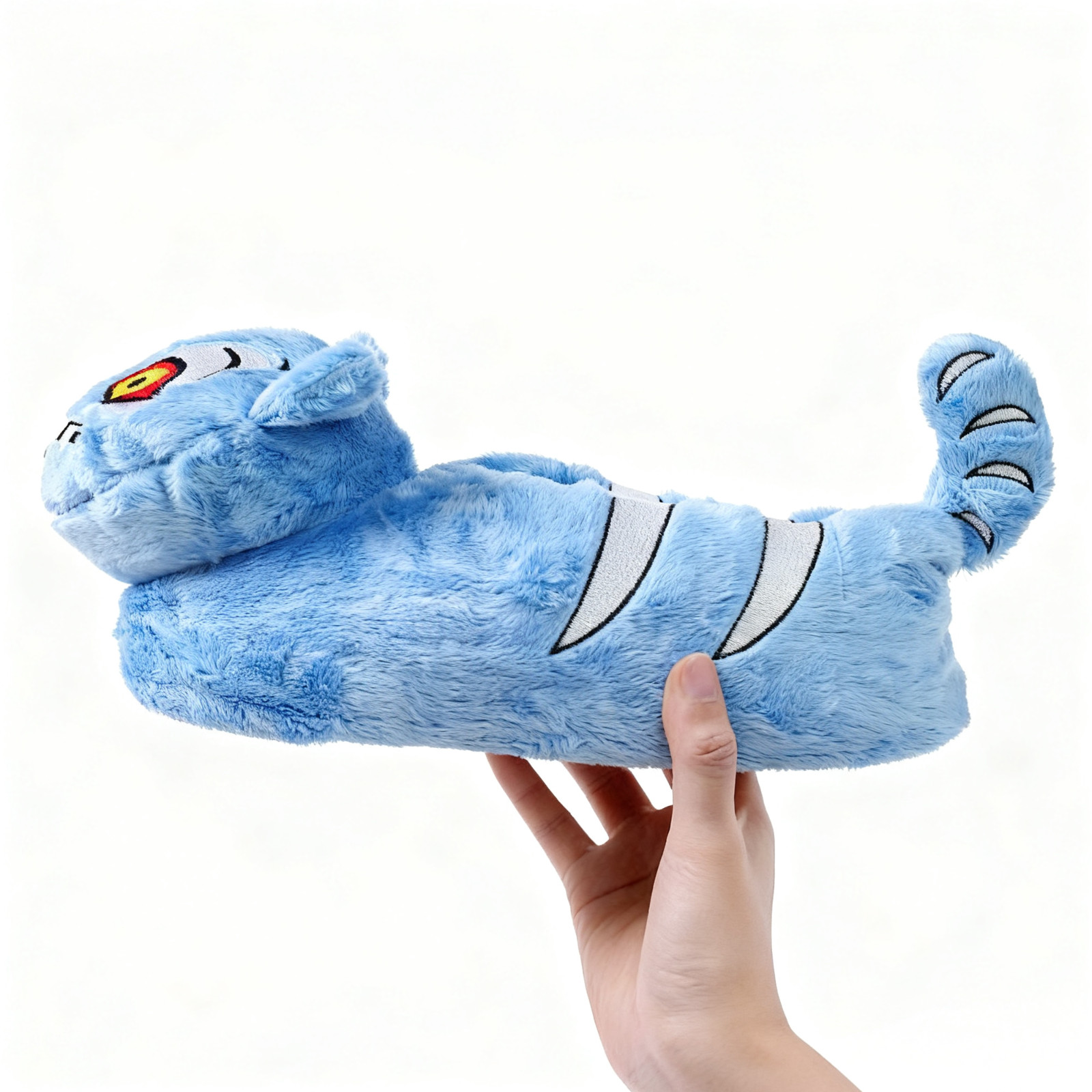 Derpy Blue Tiger Minhwa Plush Slippers (Youth and Adult Sizes)