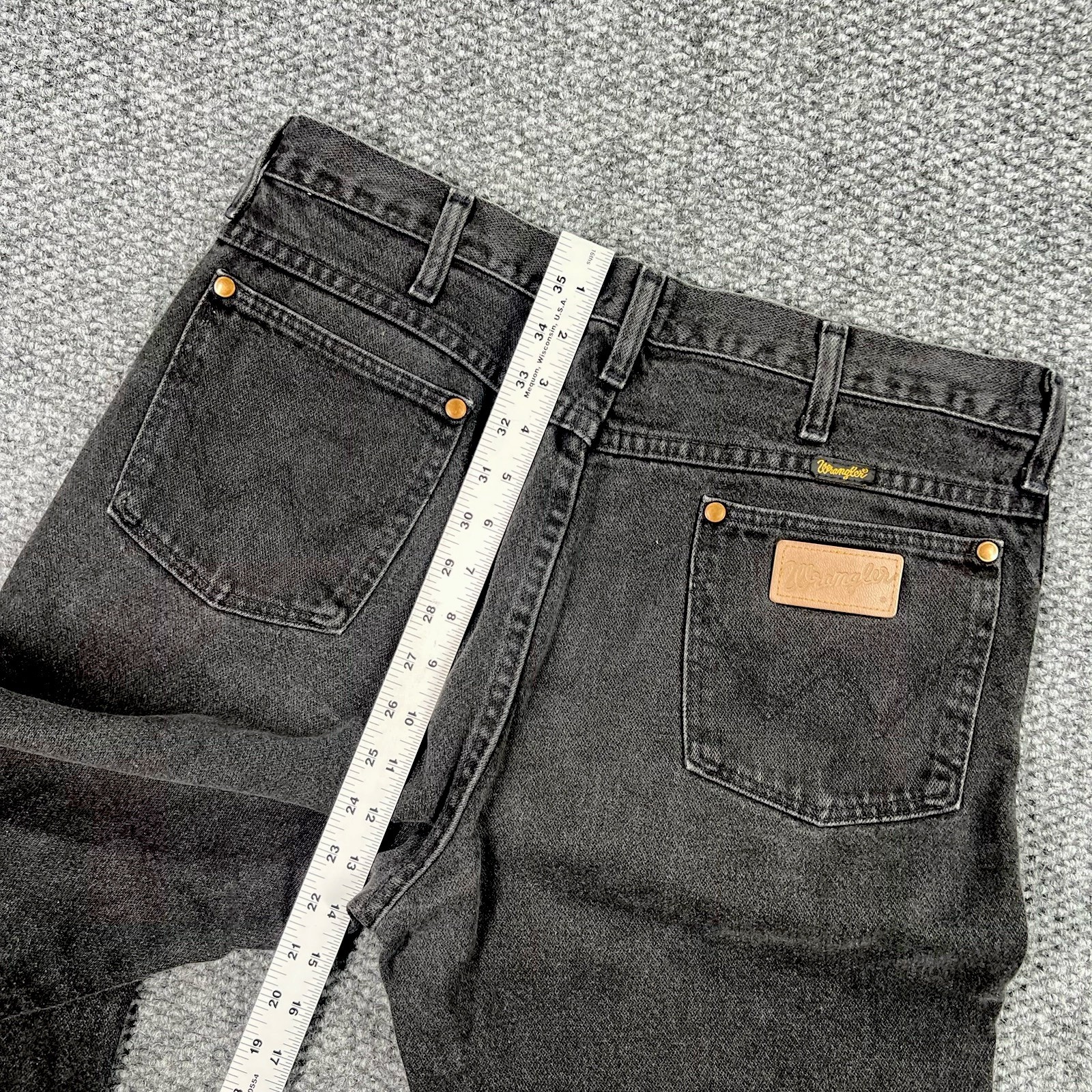 Vintage Wrangler Jeans Mens 34×34 Black Denim Cowboy Western 936WBK Made In USA