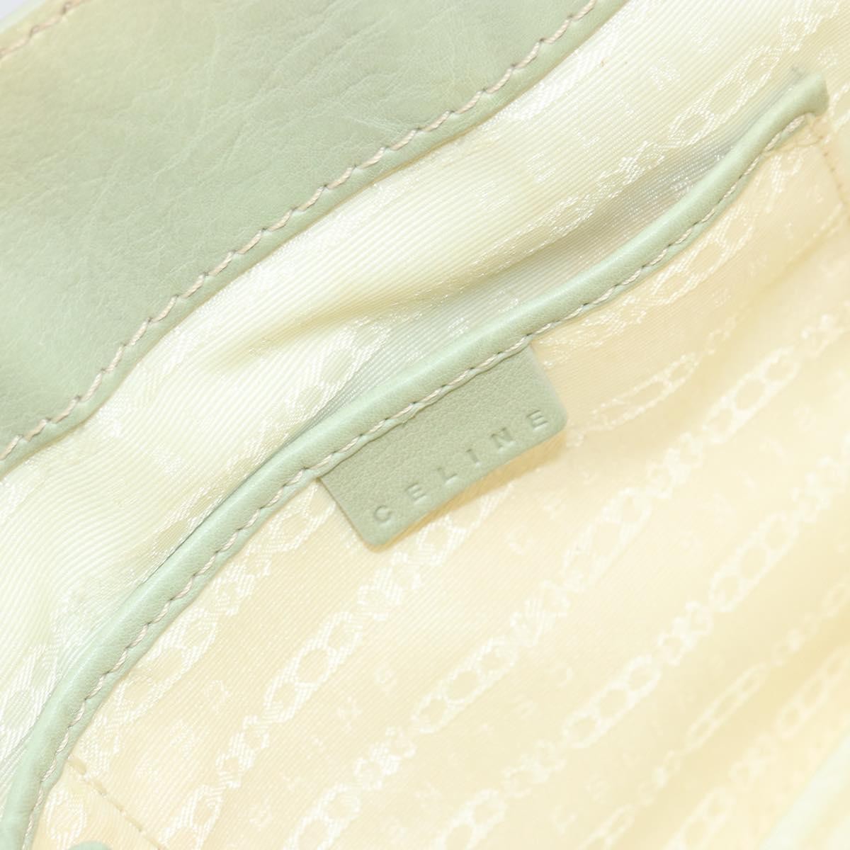 CELINE Boogie Hand Bag Leather Green Gold Auth BA9733