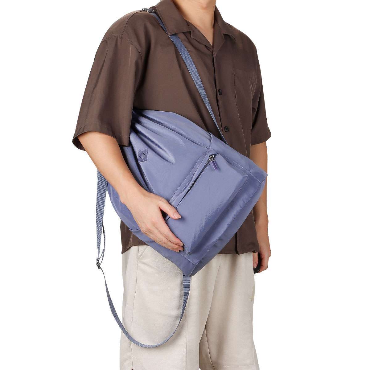Drawstring Backpack Zipper Side Pocket Sport Gym Waterproof Cinch Sack Pack Bag