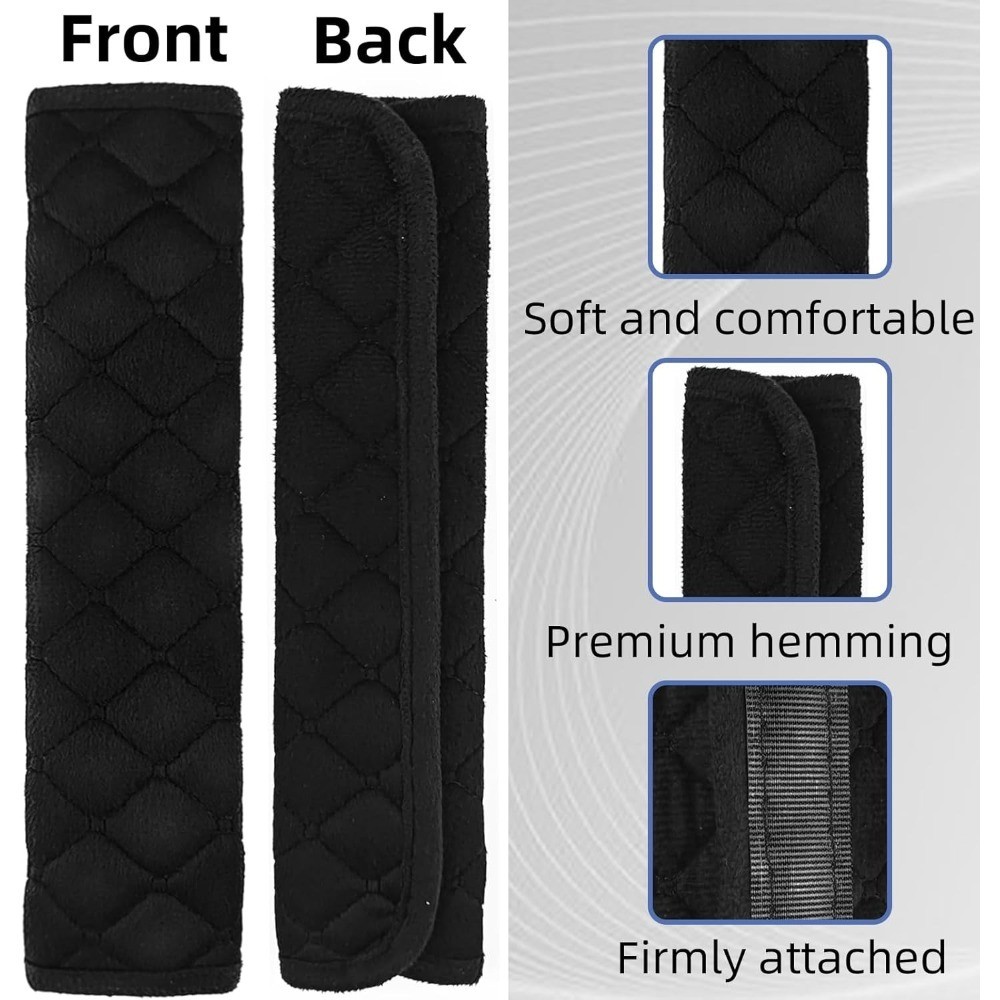 2Pcs Car Seat Belt Shoulder Pad Covers 10.6 Inch Soft Padding Protector