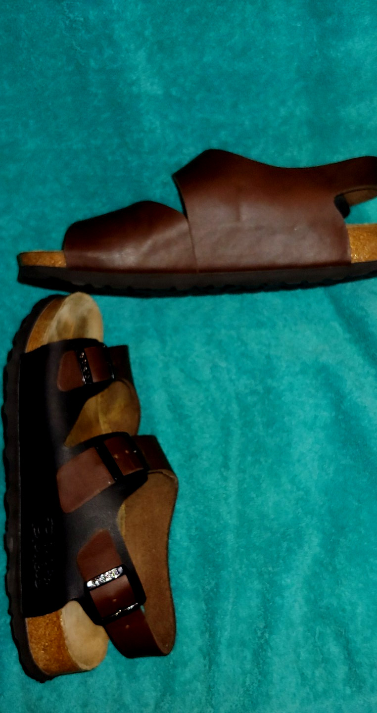 Birkenstocks Birkis Black & Brown 3 (with Heel) Strap Sandals W6 M4 EU37