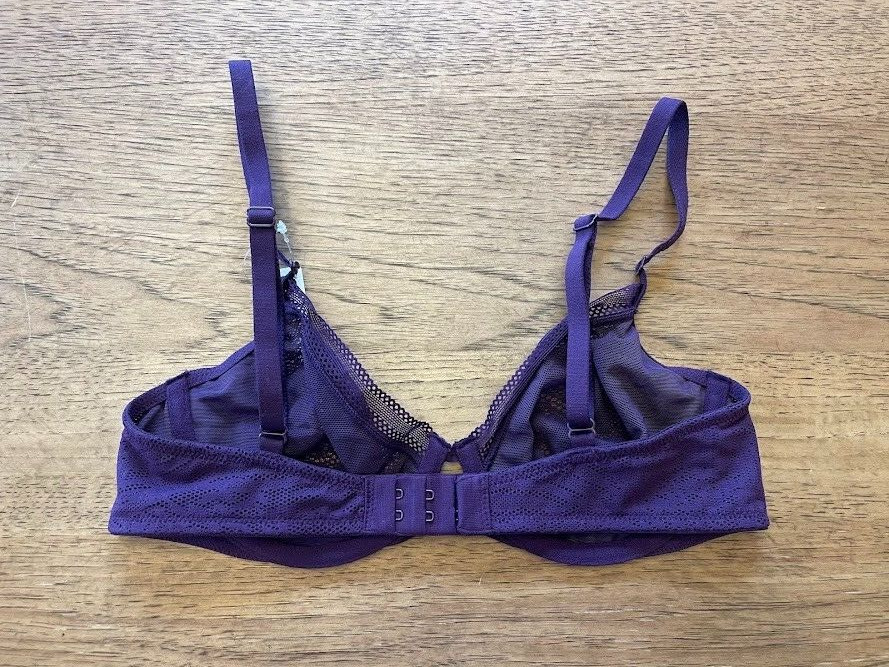 SOMA Blackberry 32B Stretch Lace Unlined Perfect Coverage Bra NEW Underwire