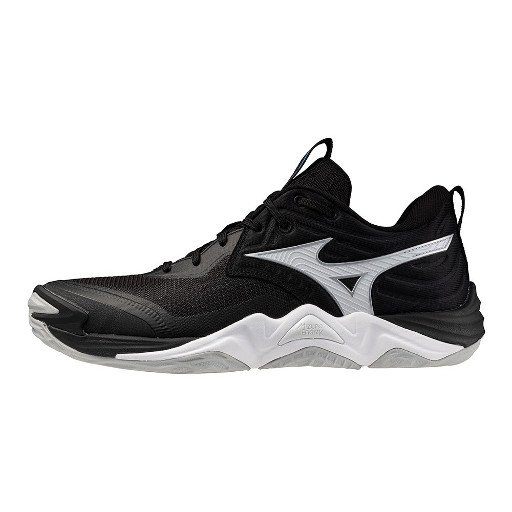 Mizuno Volleyball Shoes WAVE MOMENTUM ELITE Black/Metallic Gray/Blue V1GA251254