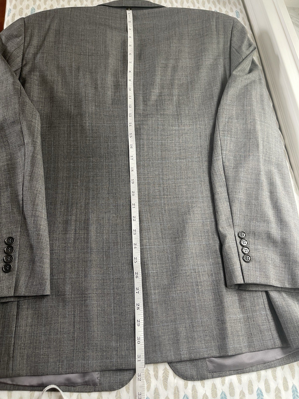 Brooks Brothers Gray Glen Plaid Made in Italy 2 Piece Suit 43R Fits like 44R
